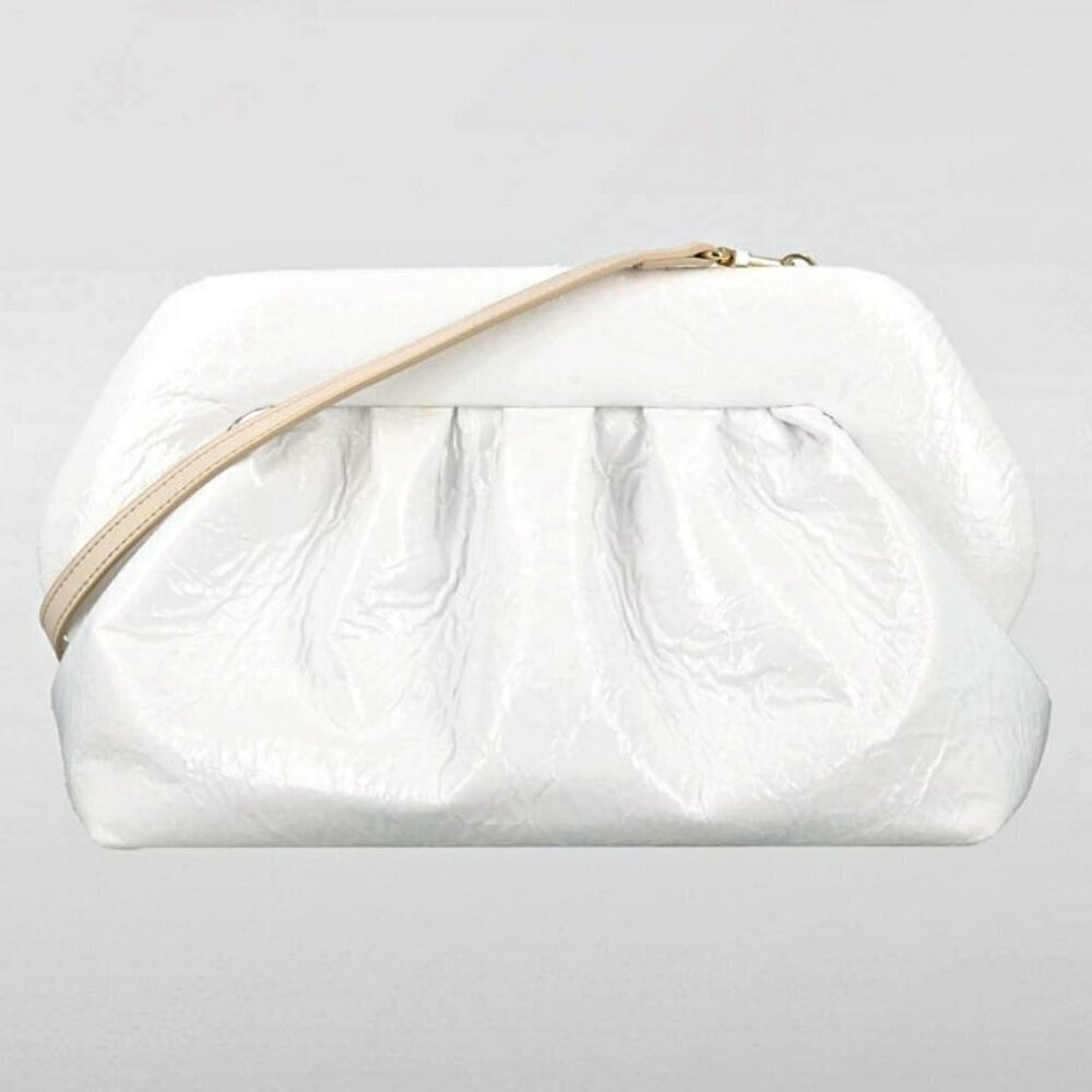 THEMOIRe Tia Pinatex Fabric Clutch Bag Detachable Strap (MSRP $475)